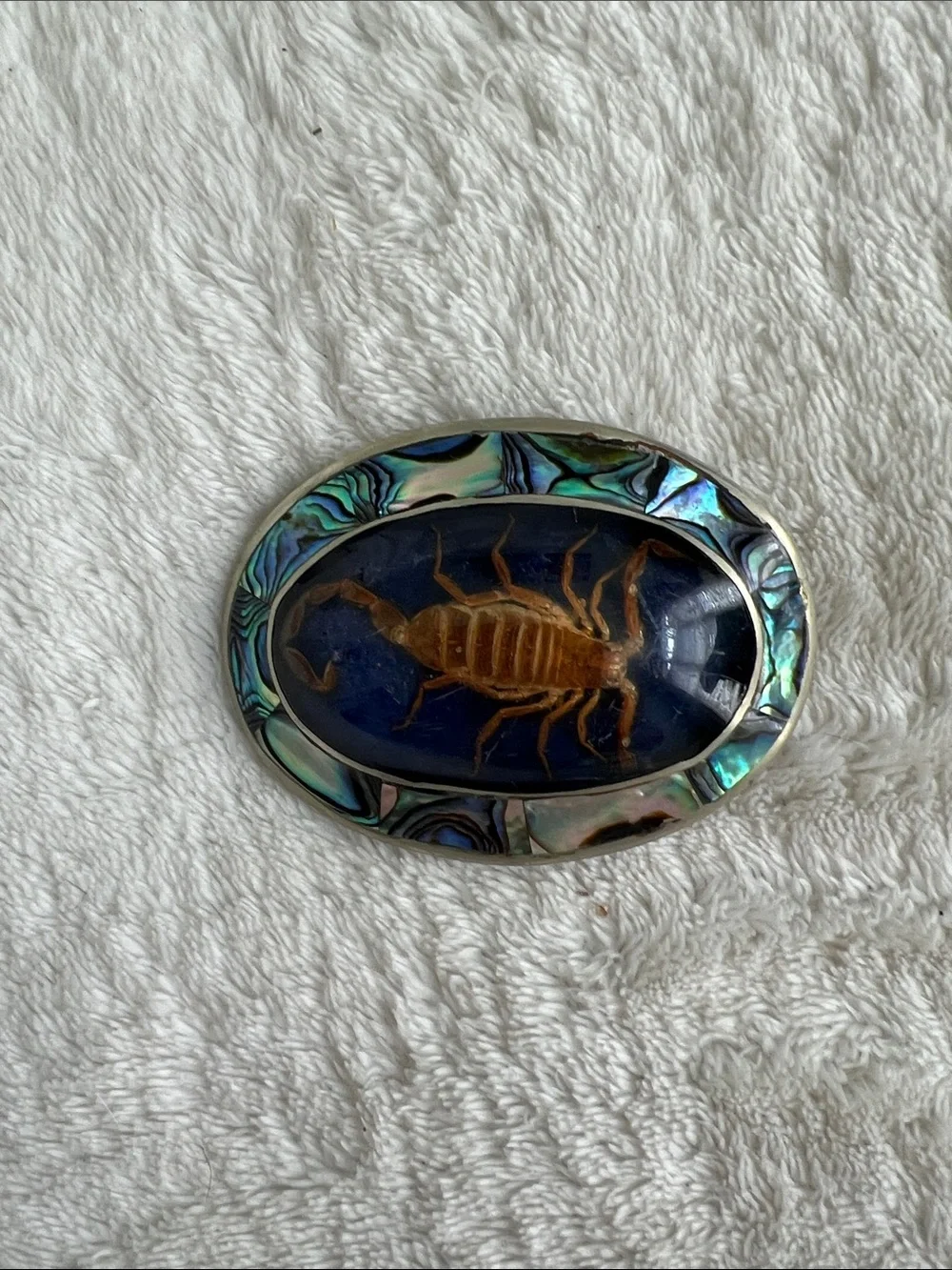 Abalone Shell Scorpion belt buckle
